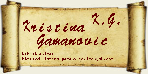 Kristina Gamanović vizit kartica